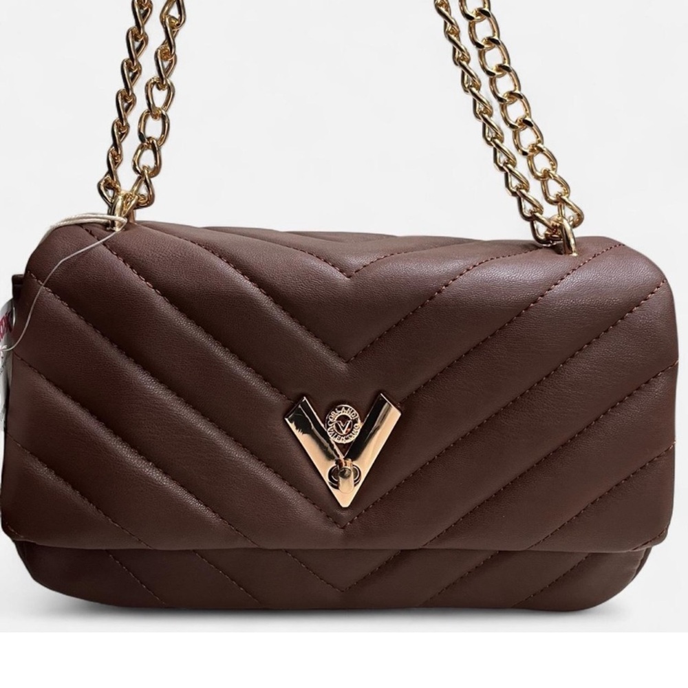 NWTValentino Orlandi Elegant Brown Quilted Shoulder Bag - Picture 2 of 13